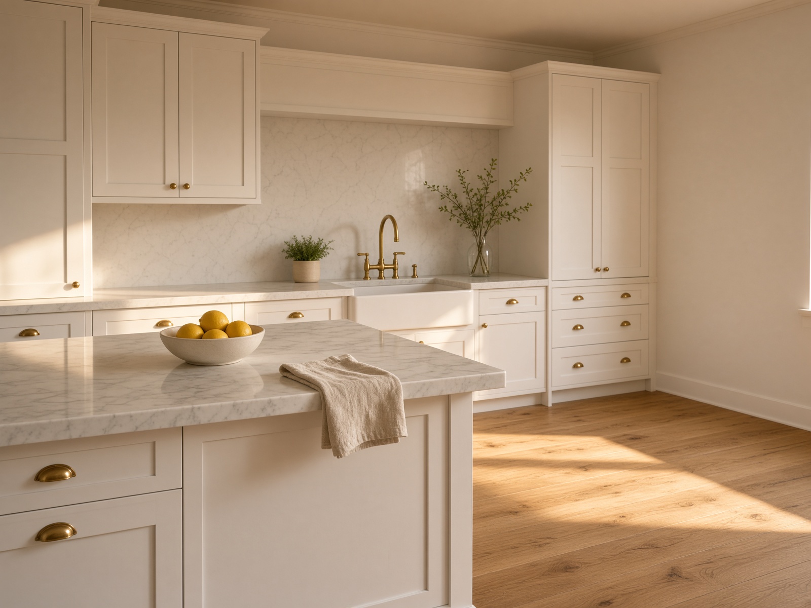 A sunlit Oklahoma kitchen after a standard clean